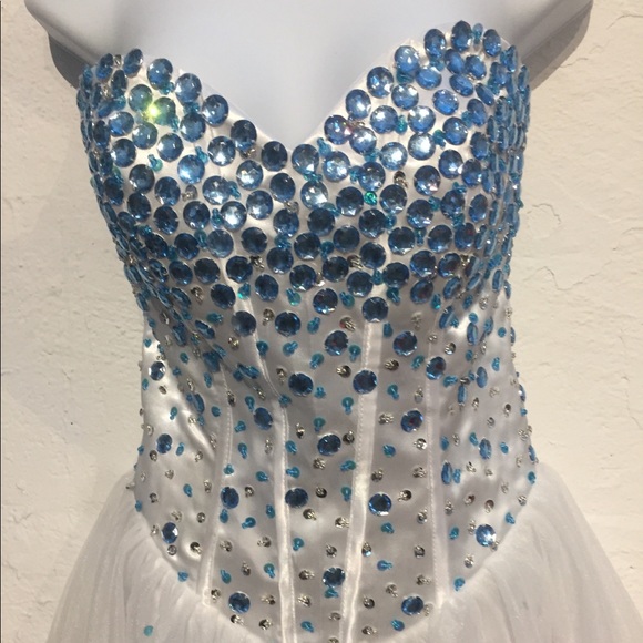 Handmade rhinestones dress prom party size M/L - Picture 8 of 8